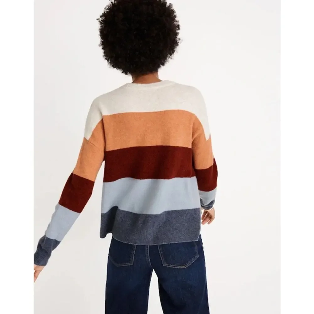 Madewell Crofton Striped Pullover Sweater in Coziest Yarn size Medium